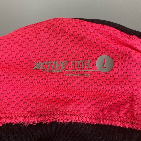 Old Navy Active Black & Neon Pink Fitted Capri Legging Size Large New With Tag - Picture 3 of 8